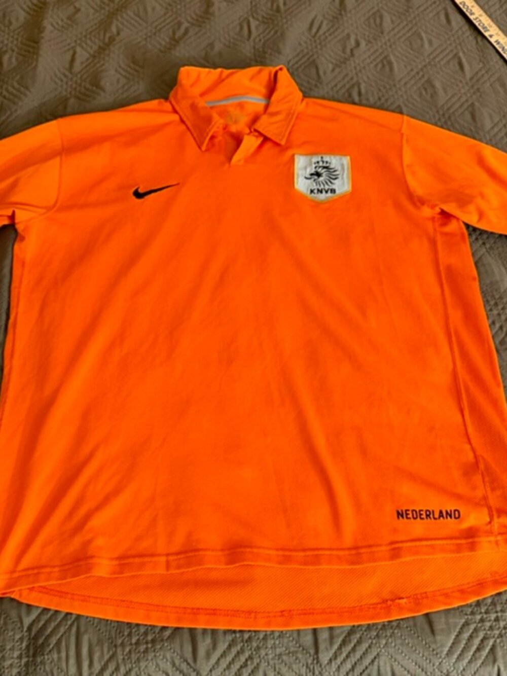 Vintage Nike Netherlands Soccer Jersey Orange KNVB Polo Shirt Men’s Large Y2K Ho